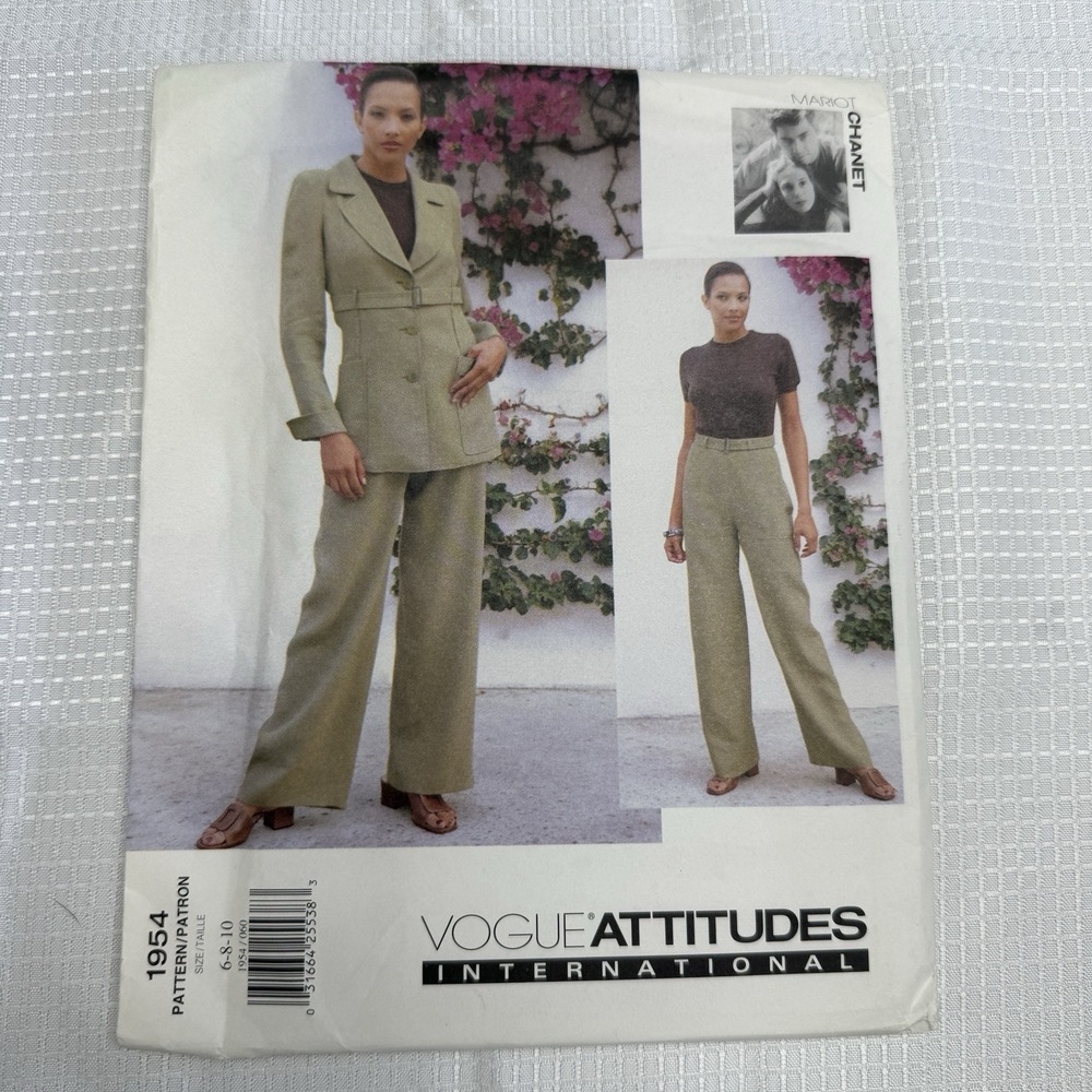 Vogue Mariot Chanet Vintage 1997 Pattern 1954 Pants Suit Womens 6 8‎ 10